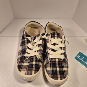 Plaid Jellypop  Womens Shoes with White Accents